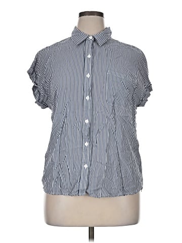 Cosmic Blue Love Short Sleeve Button-Down Shirt (view 1)
