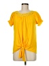 80 Park Yellow Short Sleeve Blouse Size M - photo 1