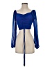 Shein Blue Long Sleeve Blouse Size 4 - photo 1