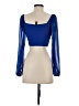 Shein Blue Long Sleeve Blouse Size 4 - photo 2