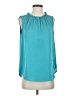 Ann Taylor 100% Polyester Teal Sleeveless Blouse Size 4 - photo 1