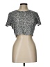 BCBGMAXAZRIA Floral Paisley Silver Short Sleeve Top Size L - photo 1