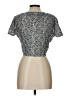 BCBGMAXAZRIA Floral Paisley Silver Short Sleeve Top Size L - photo 2
