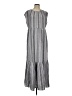 Caslon Stripes Gray Casual Dress Size S - photo 1