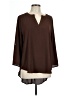 Cato 100% Polyester Brown 3/4 Sleeve Blouse Size L - photo 1