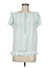 DKNY 100% Polyester Teal Short Sleeve Blouse Size M - photo 1