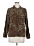 Lands' End 100% Polyester Animal Print Brown Jacket Size M (petite) - photo 1