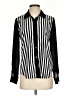 Forever 100% Polyester Stripes Black Long Sleeve Blouse Size S - photo 1
