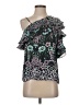 Parker 100% Polyester Black Teal Sleeveless Blouse Size XS - photo 1