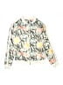 Art Class 100% Polyester Tropical Floral White Track Jacket Size 14 - photo 1