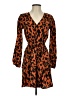 Bebe 100% Polyester Animal Print Orange Casual Dress Size S - photo 1