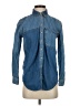 Topshop Blue Long Sleeve Button-Down Shirt Size 2 - photo 1