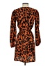 Bebe 100% Polyester Animal Print Orange Casual Dress Size S - photo 2