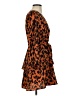 Bebe 100% Polyester Animal Print Orange Casual Dress Size S - photo 4