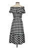 Ann Taylor Checkered-gingham Gray Casual Dress Size 0 - photo 2