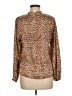 J.Crew 100% Polyester Animal Print Brown Long Sleeve Blouse Size M - photo 2
