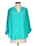 Chico's 100% Polyester Teal 3/4 Sleeve Blouse Size Sm (0.5) - photo 1
