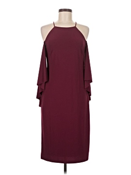 r&m richards burgundy dress Floral Lace Dress with Sheer Chiffon Jacket & Pearl Neckline