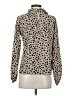 Shein 100% Polyester Polka Dots Tan Long Sleeve Blouse Size S - photo 2