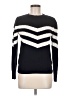Ann Taylor LOFT 100% Cotton Chevron-herringbone Stripes Blue Black Pullover Sweater Size M - photo 1