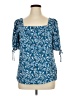 Angels 100% Rayon Blue 3/4 Sleeve Blouse Size XL - photo 1