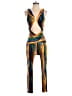 Shein Color Block Orange Jumpsuit Size 4 - photo 1