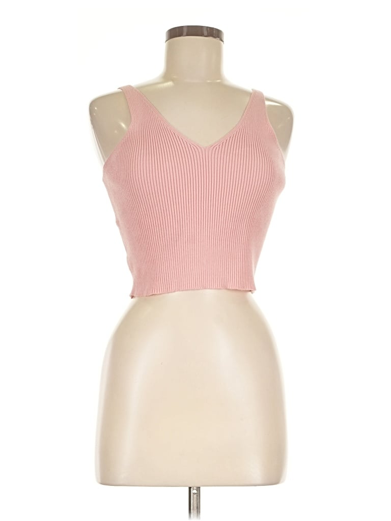 Pre-owned Active Usa Sleeveless Top Ivory Halter Neckline Tops