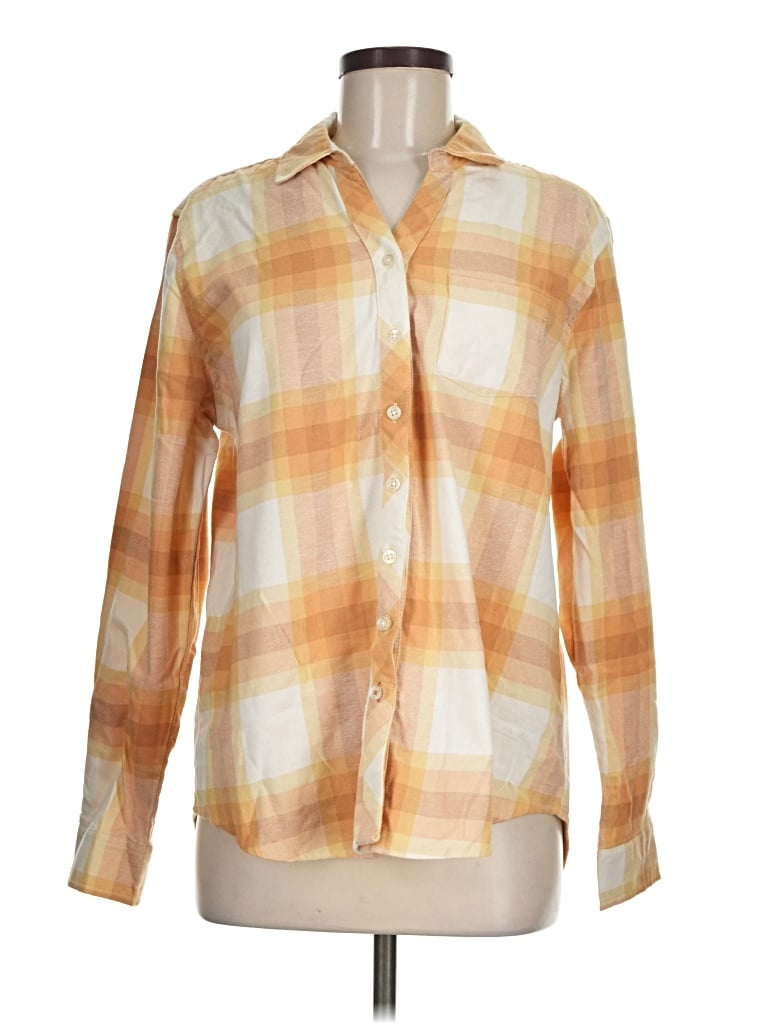 Pre-owned Weatherproof Long Sleeve Button Down Shirt In Orange