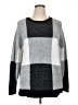 Elle Checkered-gingham Gray Pullover Sweater Size XL - photo 1