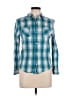 Mudd Plaid Teal Blue Long Sleeve Button-Down Shirt Size 16 - photo 1