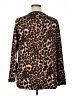 Per Se Animal Print Brown Long Sleeve Blouse Size 1X - photo 2