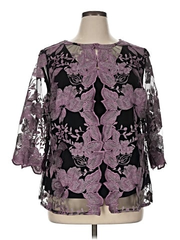 Alex Evenings 3/4 Sleeve Blouse (view 1)