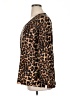 Per Se Animal Print Brown Long Sleeve Blouse Size 1X - photo 5