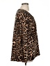 Per Se Animal Print Brown Long Sleeve Blouse Size 1X - photo 4
