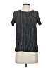 Cynthia Max 100% Rayon Stripes Black Short Sleeve Top Size S - photo 1