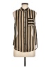 Timing 100% Polyester Stripes Tan Sleeveless Blouse Size M - photo 1