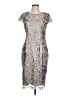 Alex Evenings 100% Polyester Metallic Floral Silver Cocktail Dress Size 10 - photo 1