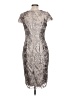 Alex Evenings 100% Polyester Metallic Floral Silver Cocktail Dress Size 10 - photo 2