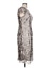 Alex Evenings 100% Polyester Metallic Floral Silver Cocktail Dress Size 10 - photo 4