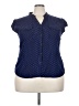 Kenar 100% Rayon Polka Dots Blue Sleeveless Button-Down Shirt Size 3X - photo 1