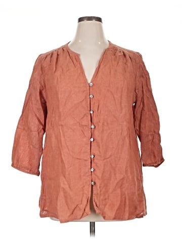 Purejill 3/4 Sleeve Button-Down Shirt (view 1)