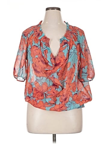 a.n.a. A New Approach Short Sleeve Blouse (view 1)