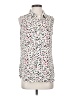 Apt. 9 Polka Dots White Sleeveless Button-Down Shirt Size S - photo 1
