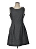 Tulle Solid Gray Casual Dress Size L - photo 1
