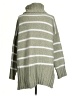 Neely 100% Polyester Stripes Green Turtleneck Sweater Size S - photo 2