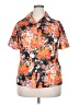 Nikki Floral Orange Short Sleeve Blouse Size XXL (estimated) - photo 1