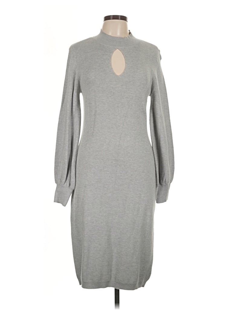 Pre-owned Nina Leonard Casual Dress In Gray