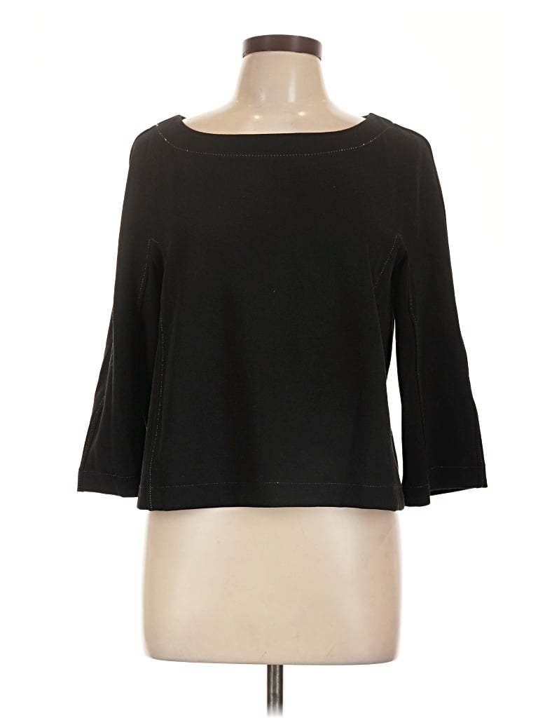 Pre-owned Max Studio 3/4 Sleeve Top Black Boatneck Tops