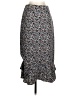 Ann Taylor 100% Polyester Floral Black Casual Skirt Size 0 (tall) - photo 1