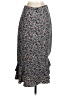 Ann Taylor 100% Polyester Floral Black Casual Skirt Size 0 (tall) - photo 2
